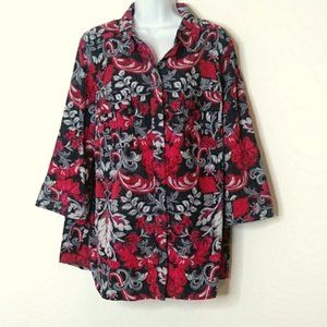 2/$24 Croft & Barrow Print Button Down Blouse